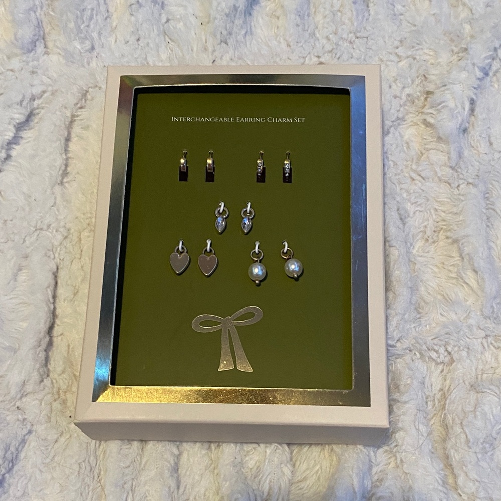 Interchangeable Earring Charm Set with gold Accents